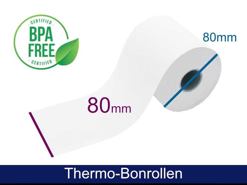 Thermorolle - 80 80 25 (B/D(max.)/K) weiss, 72m, 55g, 50Rollen/VPE