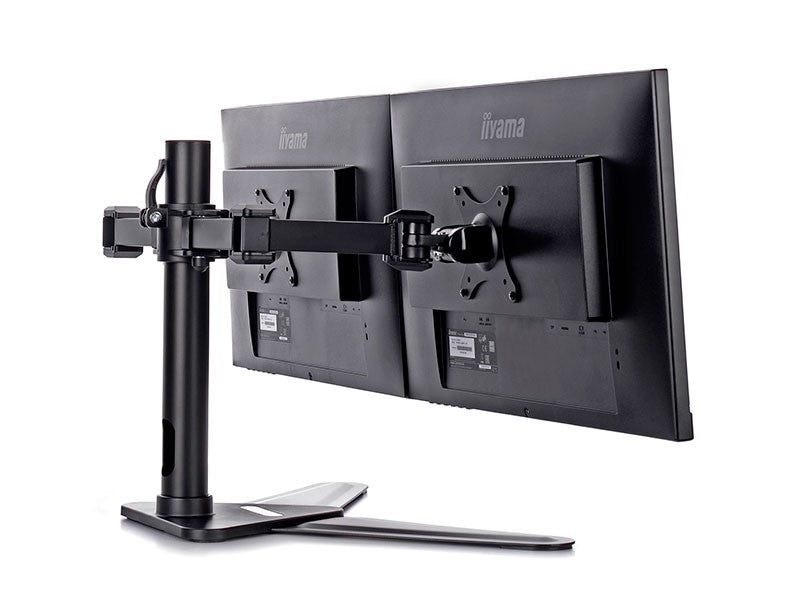 Dual-Monitorhalterung mit Standfuss für zwei Displays bis 30"