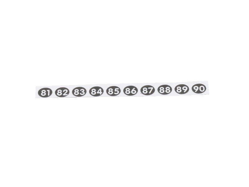 Stift-Aufklebenummern 81, 82, 83, 84, 85, 86, 87, 88, 89, 90 für Kellnerstifte