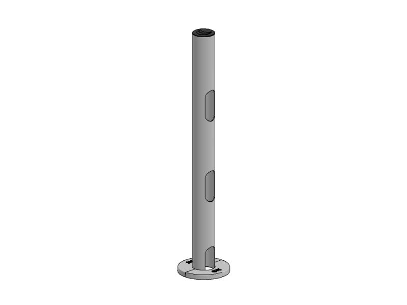 Standrohr mit Tischbefestigung und Kabelmanagement, Höhe 500mm, schwarz