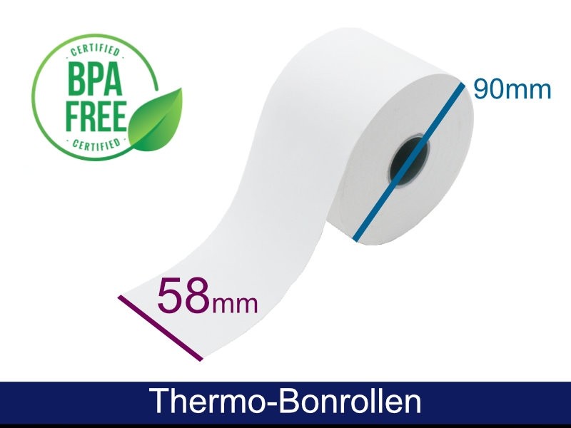 Thermorolle - 58 90 25.4 (B/D(max.)/K) **Innenwicklung** weiss