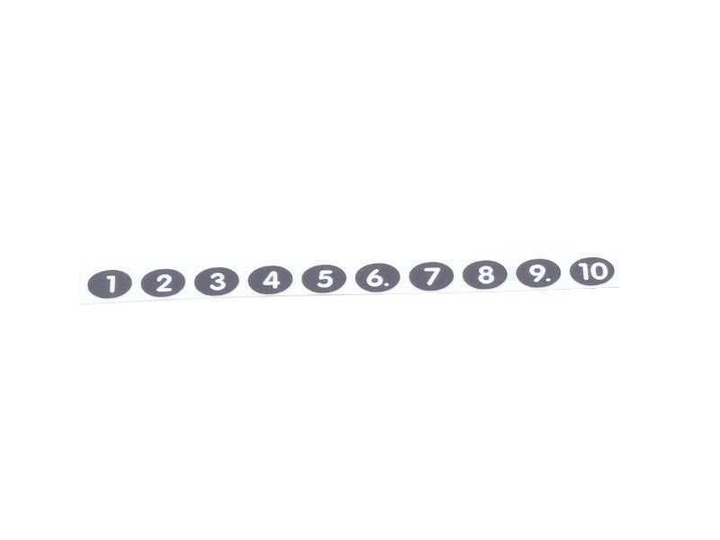 Stift-Aufklebenummern 1, 2, 3, 4, 5, 6, 7, 8, 9, 10 für Kellnerstifte