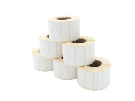 Etikettenrolle - Thermodirekt 50 x 20mm, D105mm, Kern 40, 1500 Etiketten/Rolle, permanent