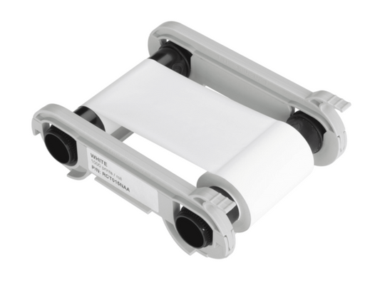 Farbband weiß monochrom für Zenius, Edikio und Primacy - 1000 Karten/Rolle