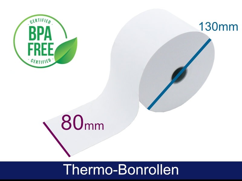 Thermorolle - 80 130 25 (B/D/K) ca. 190m, weiss,  55g