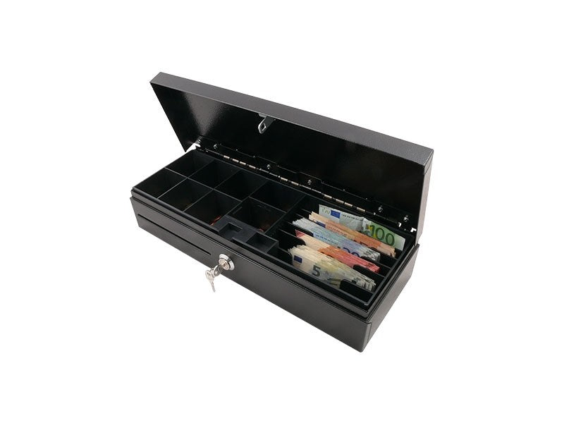 AC-F460 - Springdeckel-Kassenlade, anthrazit, 24V EPS-Anschluss mit Microschalter (POS-303)
