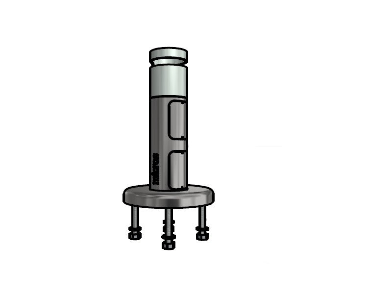 Sockel - Rohrdurchmesser 40mm, Höhe 180mm, Kabelausschnitt im Fuss und oben für FlexiStand
