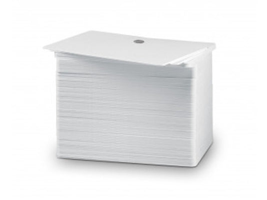 Plastikkarte Premium - 30mil, 0.76mm (blanko), weiss, mit Langloch kurze Seite für Kartendruck ++Abgabe nur als VPE 500ter Pack++