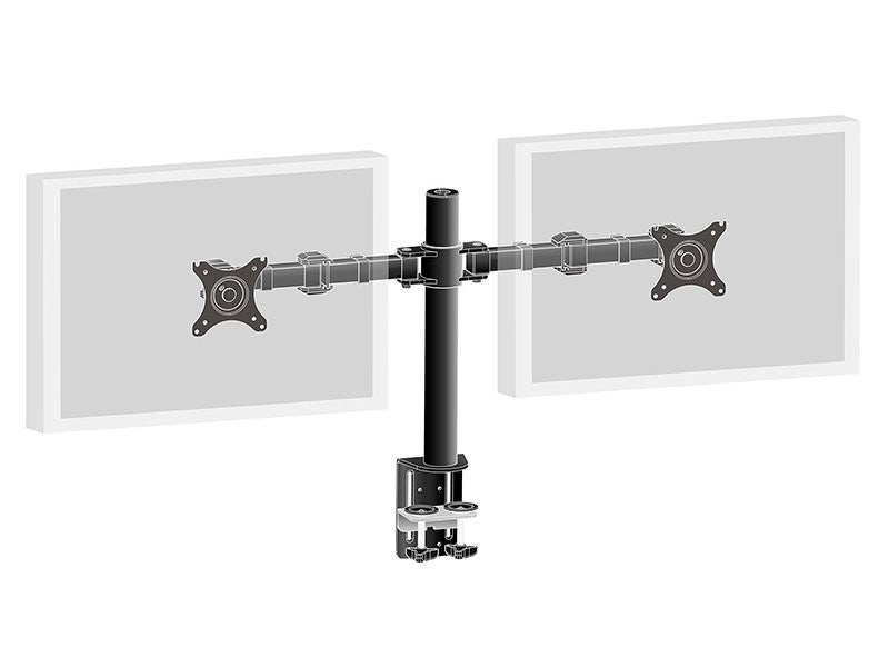 Dual-Monitorhalterung mit Klemme für zwei Displays bis 30"