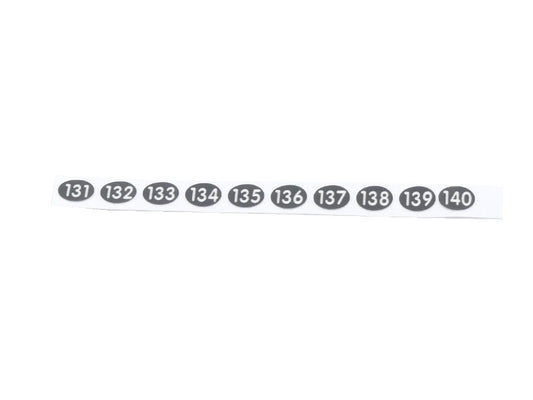 Stift-Aufklebenummern 131, 132, 133, 134, 135, 136, 137, 138, 139, 140 für Kellnerstifte