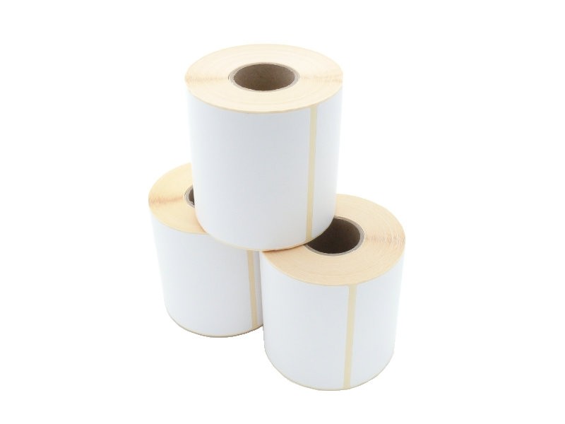 Etikettenrolle - Thermotransfer, 101,6 x 101,6mm, D110mm, Kern 40, 480 Etiketten/Rolle, permanent