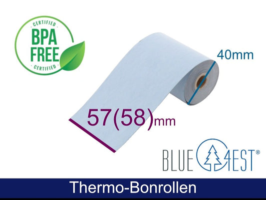 Thermorolle - 57(58) 40 12 (B/D(max.)/K) 19m, Blue4est® (Blau) Ökopapier