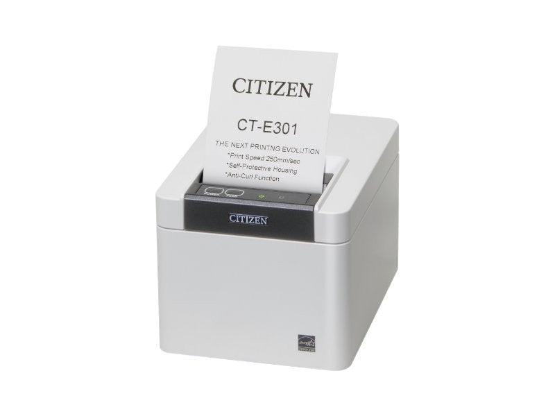 CT-E301 - Antibakterielles Gehäuse, 80mm, Abschneider, USB + RS232 + Ethernet, weiss