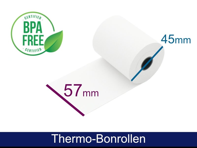 Thermorolle - 57 45-47 12 (B/D(max.)/K) weiss, 25m