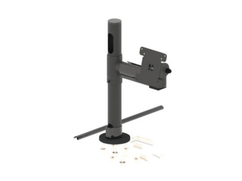 PRE-SET PRS04 - Basisstange + Arm mit VESA (Standfuss B45, 400mm, Standardausschnitt, Arm A45PI, 200mm, schnelle Kabelinstallation mit VESA75/100VPI,
