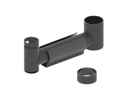 Arm 45mm bis 38mm, feste Version, Kerbe, Schlitz für Kensington-Schloss, 200mm Länge, schwarz