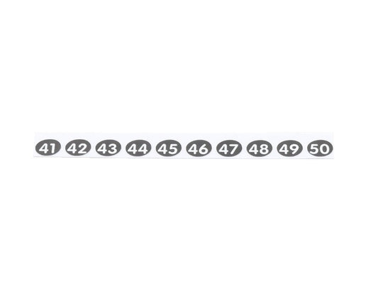 Stift-Aufklebenummern 41, 42, 43, 44, 45, 46, 47, 48, 49, 50 für Kellnerstifte