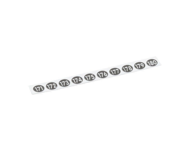 Stift-Aufklebenummern 171, 172, 173, 174, 175, 176, 177, 178, 179, 180 für Kellnerstifte