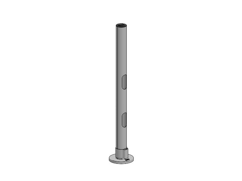 Standrohr mit Tischbefestigung und Kabelmanagement, Höhe 600mm, schwarz