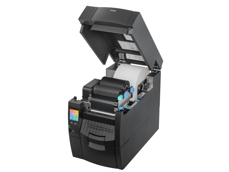 CL-S703IIIR - Etikettendrucker, thermotransfer, 300dpi, USB + Ethernet, Aufwickler / Peeler, schwarz