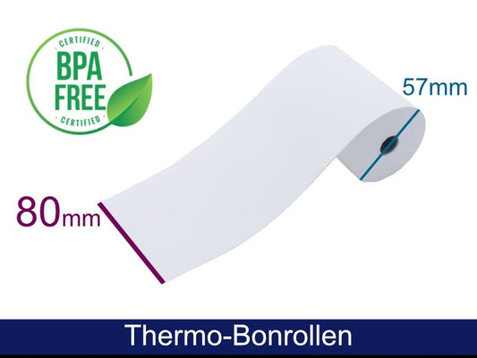 Thermorolle - 80 57 12 (B/D(max.)/K) weiss, 48g, 40m (z. B. für T2 mini), 50 Rollen/VPE