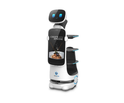 Keenon T10 – Serviceroboter mit Display-Gesicht, Frontansicht (Herstellerbild)