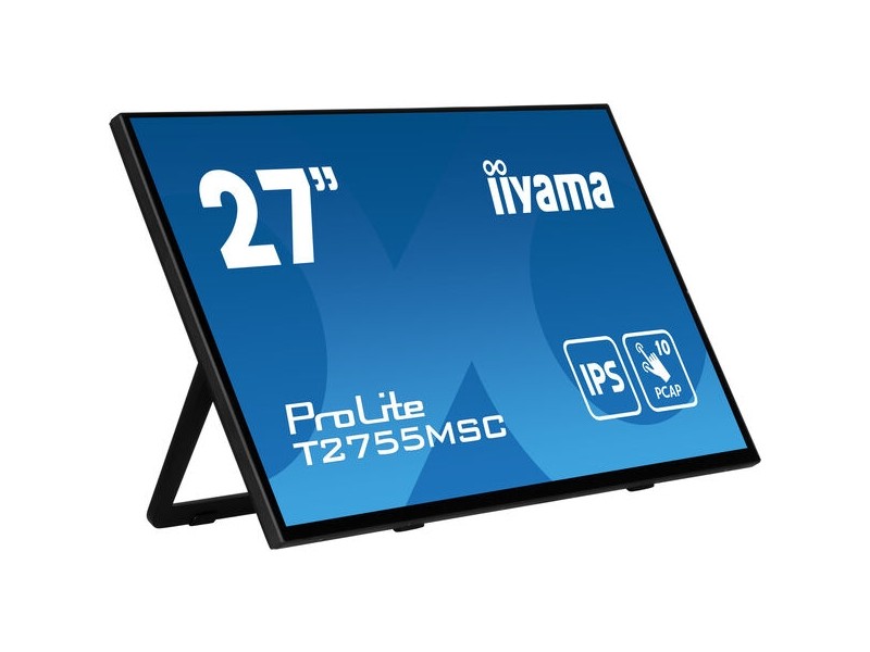 ProLite T2755MSC-B1 - 27" Touchmonitor, kapazitiv, 10 Punkte Multitouch, USB, Anti-Fingerprint-Beschichtung, Full HD, schwarz