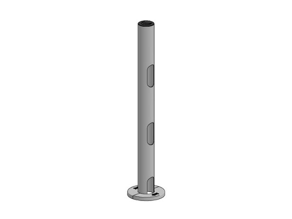 Ergonomic Solutions Standrohr mit Tischbefestigung und Kabelmanagement, Höhe 500mm, schwarz