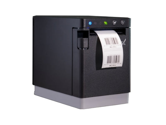 mC-Label2 X4 - Etikettendrucker, thermodirekt, 300dpi, USB-C + Ethernet + Bluetooth + WLAN, Abrissleiste, schwarz