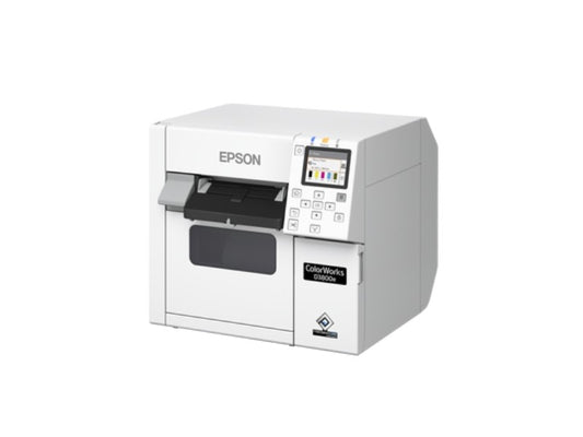 ColorWorks CW-D3800e - Farb-Etikettendrucker (mehrfarbig), USB + Ethernet, Abschneider, weiss