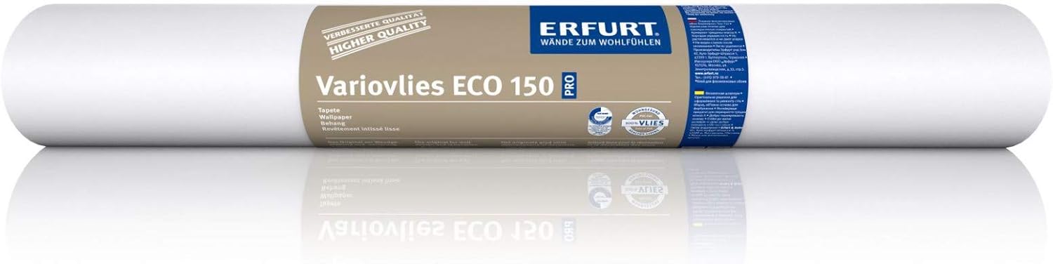 Erfurt Variovlies Eco 150 Ecovlies 75M² Weiß Glattvlies Renoviervlies 4 Rollen