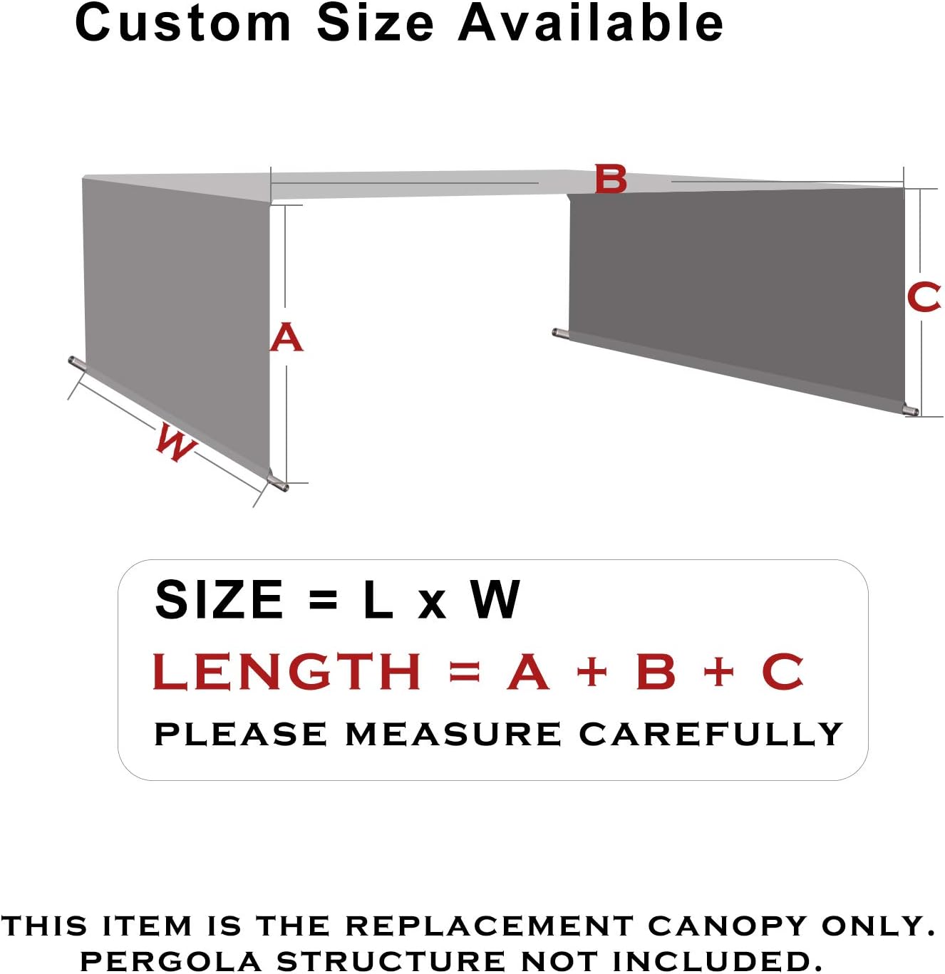 Wasserdichte Pergola-Abdeckungen – Pergola-Ersatzdach – Universal-Ersatzdach Für Pergola (30,5 Cm L X 2,7 M B, Grau)