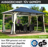 BRAST® Alu Pavillon Summerdream | Viele Modelle & Farben | Größen 3X3M 3X4M | Moskitonetz + Leds | TÜV Geprüft | Wasserdicht | Uv-Schutz | Festes Dach | 3X4M Beige Leds