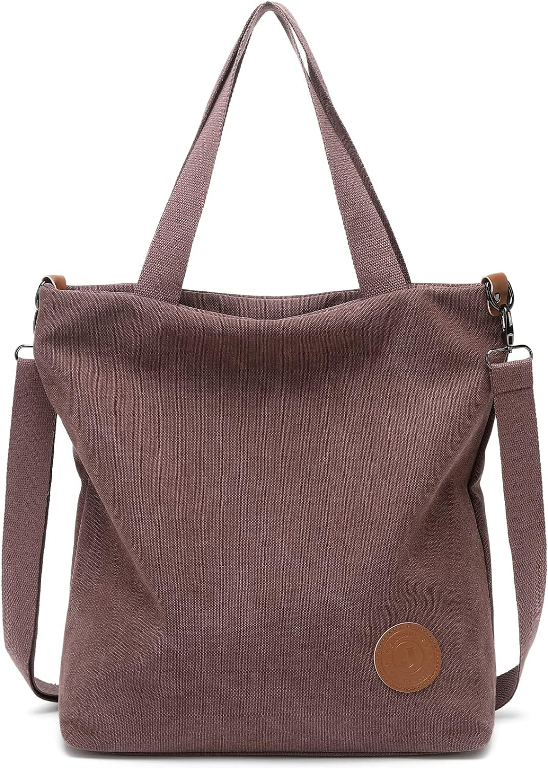 JANSBEN Damen Canvas Handtasche Schultertasche Strandtasche Casual Multifunktionale Umhängetaschen Groß Für Arbeit Schule Shopper Lässige Täglich (Schwarz)