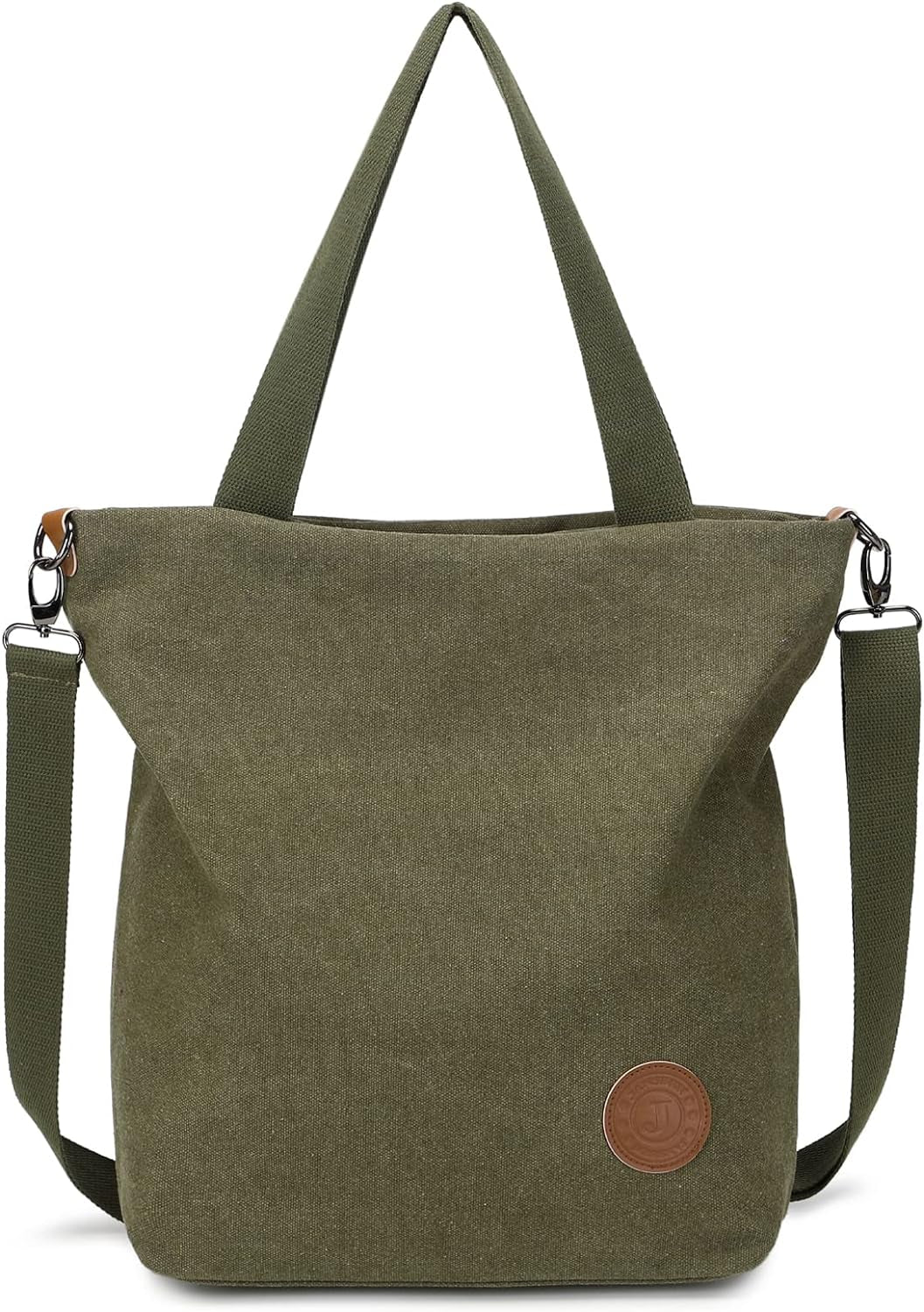 JANSBEN Damen Canvas Handtasche Schultertasche Strandtasche Casual Multifunktionale Umhängetaschen Groß Für Arbeit Schule Shopper Lässige Täglich (Schwarz)