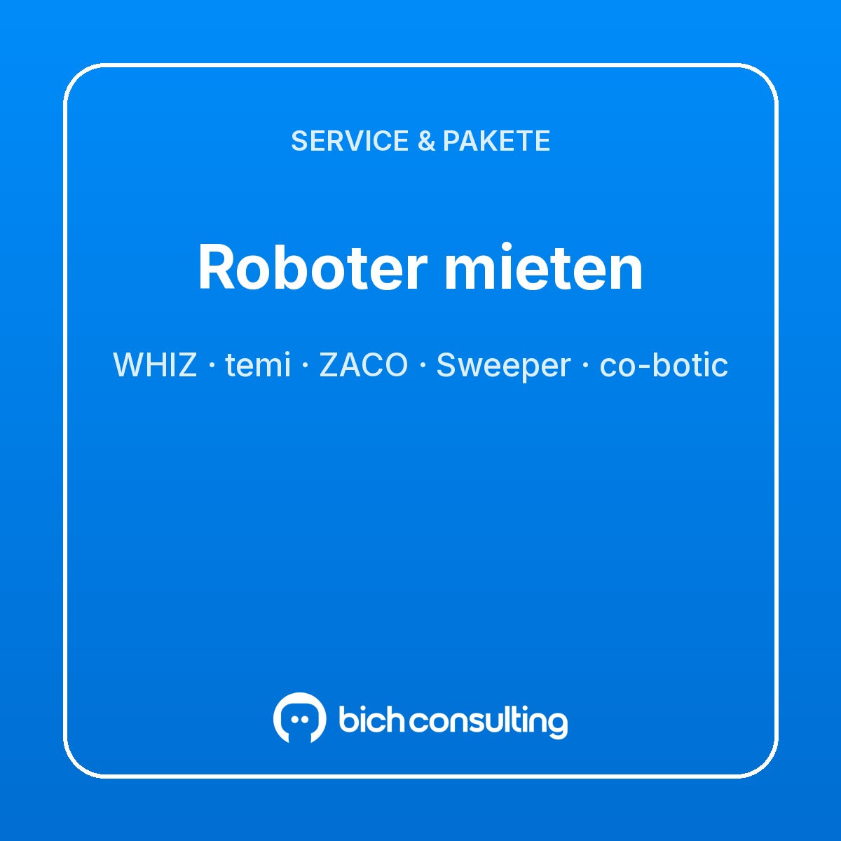 Roboter mieten: WHIZ, temi, ZACO, Sweeper, co-botic
