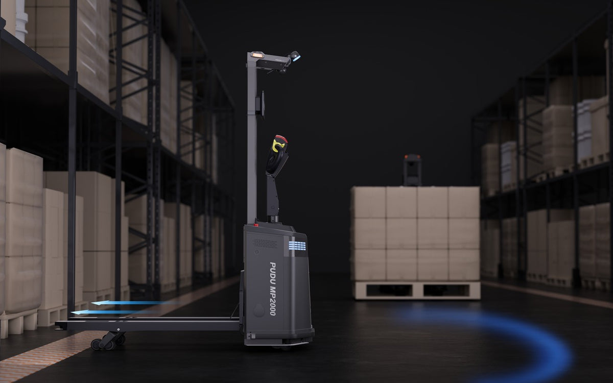 PUDU MP2000 Paletten-Transportroboter im Hochregallager